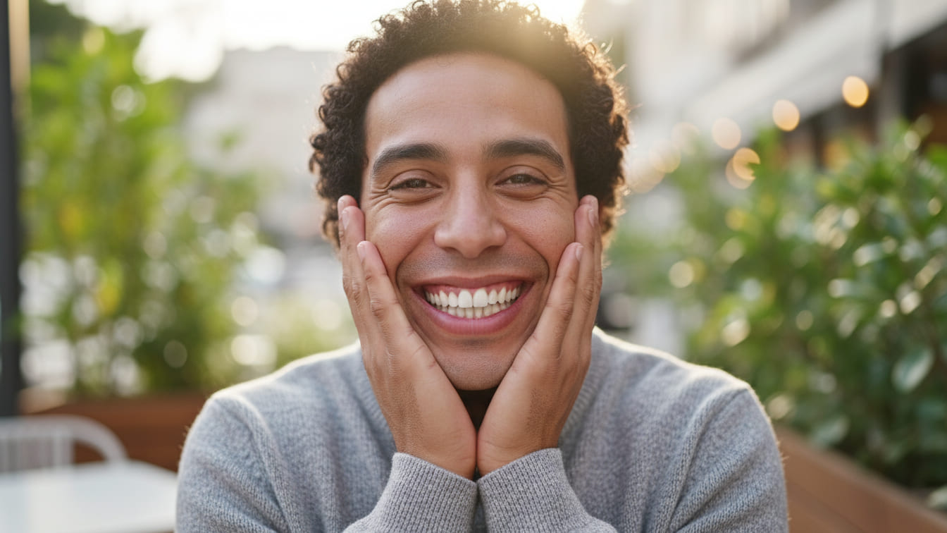 A dentist performing an examination on a patient.
